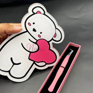 Azulejo acrílico para descanso de pestañas, recién llegado, azulejo de extensión de pestañas de peluche que sostiene pestañas de corazón rosa, belleza y herramientas al por mayor - Product Image 1