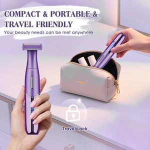 Maquinilla de Afeitar Eléctrica USB para Mujeres y Hombres, Resistente al Agua IPX5, Cuchilla de Acero Inoxidable, Idioma Francés, para Depilación Corporal - Product Image 2