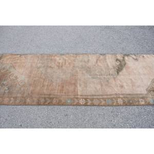 Tapis en Laine Beige Vintage 2.9 X 8.7ft Tapis Plat Turc avec Motif Patchwork Support en Latex pour Décorations de Salon - Product Image 4