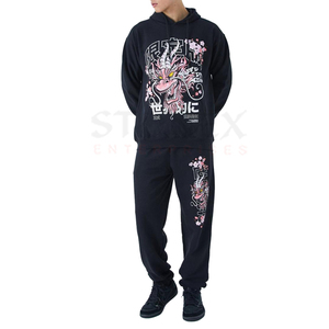 Ensemble pantalon de survêtement avec logo personnalisé de haute qualité Survêtement à capuche lourd avec sérigraphie en soie Survêtement imprimé bouffant - Product Image 1