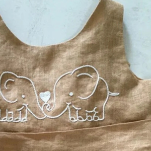 Handmade Embroidered Soft Linen Dress for <b>Baby</b> Girls Casual Style for Toddler's <b>First</b> Birthday OEM Made in Vietnam - Product Image 5