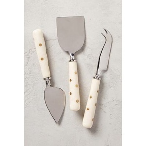 Stainless Steel Luxury <b>Cheese</b> <b>Set</b> with White Marble Handmade Handle Design High Quality <b>Cheese</b> <b>Set</b> for Restaurant - Product Image 1