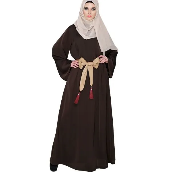 Latest Daisy Drill Dubai Style Abaya Modern Causal Turkey Style Abaya front Open Abaya Muslim Modest Dress Hot
