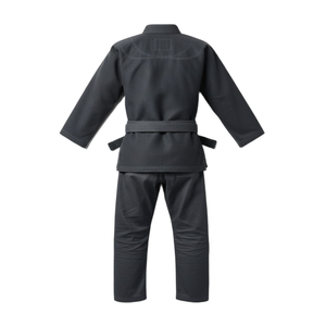 Ensemble de judogi gris foncé de bonne qualité, tissu lourd pré-rétréci, kimono d'entraînement avec couleurs personnalisées, 450 GSM, vente en gros - Product Image 2
