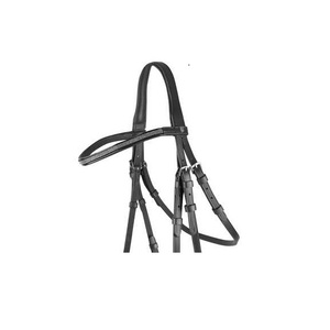 Ensemble de bridon et rênes en cuir noir Ashmira Equestrian, avec nezier rembourré, sangles réglables, équipement d'équitation durable. - Product Image 2
