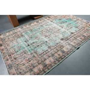 Alfombra Turca Grande, Alfombra Vintage de 6.4x9.8 pies, Alfombra de Lana con Puntos Azules - Product Image 2