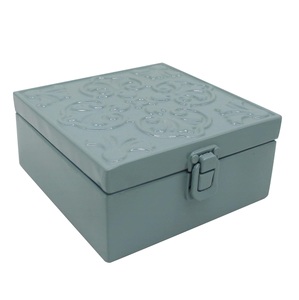 Juego de caja de almacenamiento de cartón decorativo azul floral con tapas para organizar regalos, decoración de armario, contenedores apilables, caja elegante - Product Image 5
