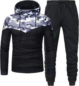 Pantalon à capuche 2 pièces extensible et à fermeture éclair pour hommes, ensemble d'entraînement 100% coton, taille plus pour l'hiver, personnalisé en gros - Product Image 1
