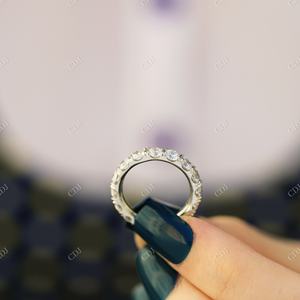 Mayorista Glamorous Shiny Full Eternity Wedding Bands Cut Moissanite Diamonds en plata esterlina con diseño de joyería de oro - Product Image 4