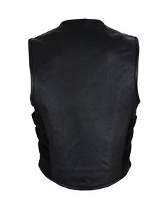 D-Ride Moto Customizable Woolen <b>Waistcoat</b> V-Neck Turn-Down Collar Covered Button Sleeveless Leather Vest Casual Men's Vest - Product Image 5