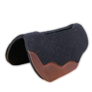 Tapis de selle de style occidental en laine avec patch en cuir - Product Image 2