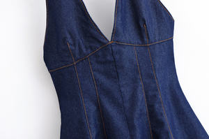 Vestido formal moderno para mujer Vestido con cuello Halter de cintura alta y diseño superior para mujer con precio al por mayor - Product Image 6