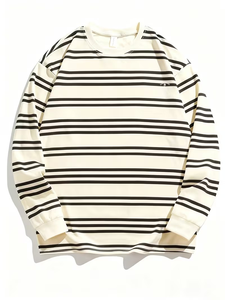 Camisetas Personalizadas Cómodas para Hombre, Camisetas de Manga Larga a Rayas con Diseño Personalizado y Logotipo, Fabricadas en Bangladesh - Product Image 3