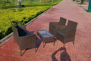 Helsinki-UK Collection Fabricante de Vietnam Juego de sofás modernos de mimbre negro/gris/marrón 4 piezas resistentes a la intemperie para exteriores - Product Image 5