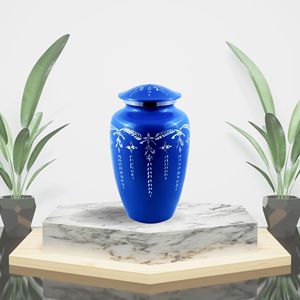 Urna de cremación grabada con diamantes de plata para cenizas de adultos, urna funeraria conmemorativa hecha a mano para cenizas, recuerdo único para los seres queridos. - Product Image 1