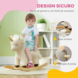 AIYAPLAY Caballo Balancín Unicornio para Niños 2-4 Años con Sonidos y Cubierta Suave, Blanco - Product Image 5