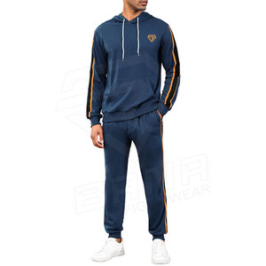 Men's <b>Plus</b> <b>Size</b> Summer Casual New High Quality 100% Cotton <b>Jogger</b> Sweatsuit Full Pullover Hoodie Breathable Training <b>Sets</b> - Product Image 2