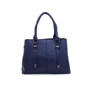 Sac à main décontracté bleu moyen P35871 sac besace pour filles doublure en cuir véritable PU poignée souple lettre à fermeture ouverte - Product Image 3