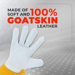 Gant de travail en peau de chèvre pour hommes et femmes Gants de sécurité en cuir léger pour la construction, le jardinage et le travail en plein air - Product Image 5