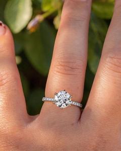 Anillo de Compromiso Clásico con Diamante Cultivado en Laboratorio de Corte Redondo de 1.01CT, VS1 D, Banda de Oro Sólido de 14K, Joyería para Mujer, Regalo de Aniversario - Product Image 5