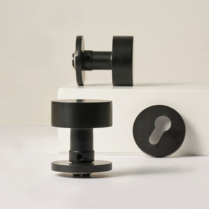 Оптовая продажа, матовый черный бесшумный интерьер гостиной, круглые замки, фурнитура для спальни, ванных комнат, дверной замок, ручка ручки - Product Image 4