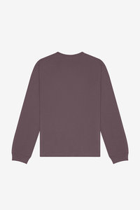 Camiseta de Manga Larga con Cuello Redondo de Algodón de Una Sola Capa con Acabado Lavado Unisex, Color Taupe Oscuro, Talla Grande, Impresión de Logotipo Personalizado de Alta Calidad - Product Image 6