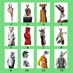 Postales con collage de animales 15x10cm - Collage sarcástico - Product Image 1