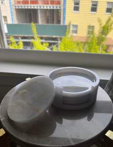 Ensemble de dessous-de-verre en résine de marbre faits à la main, décoration de table de luxe, accessoires de table basse, ensemble cadeau - Product Image 4