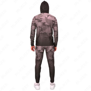 OEM Men's Summer Sportswear Track Suit Camouflage Jacket <b>Hoodie</b> Pants Camo Print Seamless <b>Matching</b> Tracksuit Manufacture Company - Product Image 3
