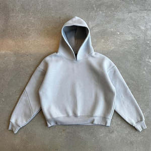 เสื้อฮู้ดดี้ผู้ชายแบรนด์สั่งทำ ผ้าฟลีซหนา 500gsm 600gsm 800gsm ทรงบ็อกซี่ ผ้าฝ้ายเนื้อหนัก สีเทา ทรงหลวม สไตล์สตรีทแวร์ - Product Image 2