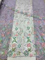 Haute sur demande broderie indienne séquence Net tissu tissé motif uni conception pour robe de mariée faisant fabricant fournisseur