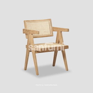 Nada อาร์มแชร์หวายธรรมชาติเบาะหลังไม้สักไม้มะฮอกกานี sungkai mindi Meranti sonokeling ASH ไม้โอ๊คสำหรับรับประทานอาหาร - Product Image 1