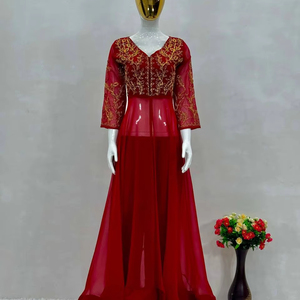 Anarkali ชุดทำงานด้วยมืองานปาร์ตี้ดีไซน์ใหม่ - Product Image 1