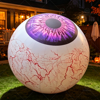 Décorations d'Halloween Géantes Gonflables en Forme d'Œil - 1m/3.3ft, 2m/6.6ft, 3m/10ft, 4m/13ft - Œil Gonflable Imprimé Effet Sanglant - Accessoire d'Horreur