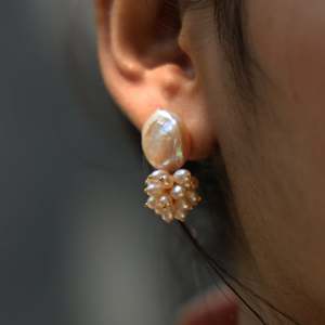 Boucles d'oreilles en perles de diamant pour femmes - Bijoux classiques pour fêtes chrétiennes - Product Image 1