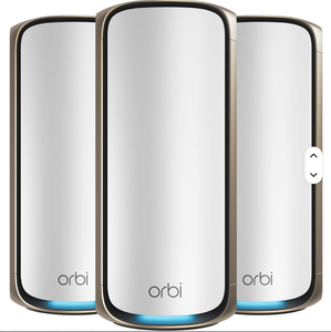 Sistema de Red Mesh WiFi 7 de Banda Cuádruple NETGEAR Orbi Serie 970 RBE973S con Funciones de Seguridad, 1 Router y 2 Extensores Satélite de Fibra - Product Image 1