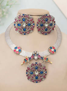 High Quality Druvika Oxidised <b>Necklace</b> <b>Set</b> <b>Indian</b> Traditional Jewelry for Women and Girls - Product Image 2