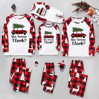 Ropa Navideña Familiar al por Mayor de Alta Calidad, Personalizada, Tallas Grandes, Otoño-Verano, con Botones y Bordado 3D de Santa Claus