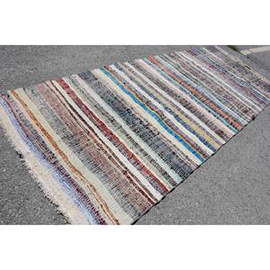 Alfombra de lana de área grande Vintage Beige rústico 5X11,3 pies hecho a mano estilo clásico patrón de retazos para entrada pasillo adolescente látex - Product Image 2