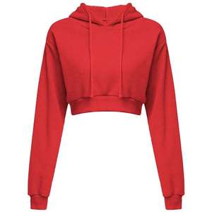Crop Top Hoodie Femme Sur Mesure Streetwear Hiver Logo Avant Capuche Respirant Polyester/Coton - Product Image 6