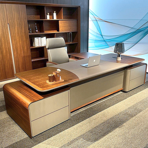 Bureau de direction moderne en forme de L, extensible, en bois, de luxe, pour bureau commercial, facile à assembler, respectueux de l'environnement, bureau informatique - Product Image 3