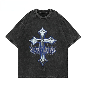 T-shirt Homme Oversize Uni à Manches Courtes en Coton 220 g/m² Imprimé Sérigraphié Respirant Écologique Décontracté - Product Image 1
