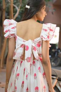 Nueva colección Tie Dye Long Maxi con cuello en V Media manga Tela de rayón Vestido holgado con abertura lateral Primavera Maxi Vestidos Artículos - Product Image 3