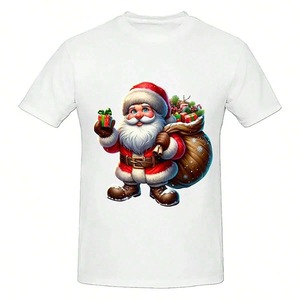 カスタム女性クリスマス印刷スノーフレークヒョウサンタクロース信じて空白の家族の女の子ソフトTシャツトップスTシャツ半袖