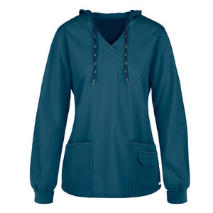 Veste de travail zippée pour femmes, conçue pour le personnel de santé, offrant un port facile, un tissu durable et un aspect professionnel propre - Product Image 2