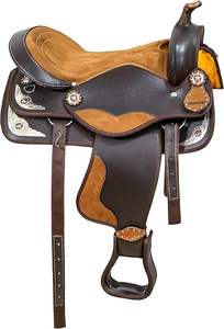 Western Trail Sillín de caballo de cuero genuino Auténtico Western Trail Sillines Western Leather Horse Saddle cover Horse - Product Image 6