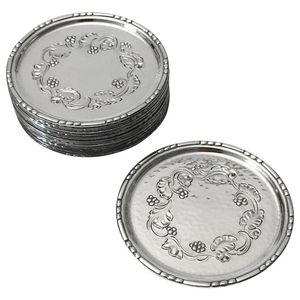 Metal coaster for office desk table top decoration protective mat for <b>tea</b> coffee mugs and <b>small</b> hot serving <b>pots</b> - Product Image 6