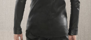 OEM เสื้อแจ็คเก็ตหนังแท้สำหรับผู้ชายย้อมสีแคนวาสแบบลำลองโลโก้ด้านหน้าทำด้วยมือสีงานตามสั่ง - Product Image 3