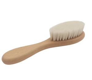 Brosse à cheveux pour bébé en bambou à poils en bois doux respectueux de l'environnement 100% avec conception de coussin d'évent compact - Product Image 3