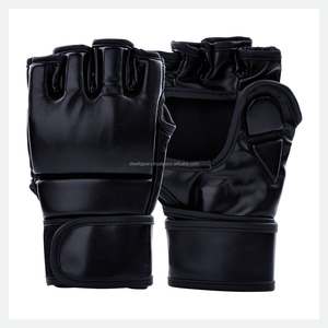 Premium <b>Leather</b> MMA Boxing <b>Gloves</b> Custom Color Logo Breathable Sustainable Non-Slip Half Finger Adjustable Hook Loop Closure - Product Image 2